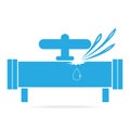 Water leak icon, Pipe icon illustration