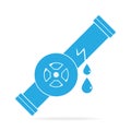 Water leak icon, Pipe icon sign