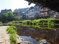 Water of Leith river in Dean village in Edinburgh Royalty Free Stock Photo