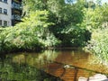 Water of Leith river in Dean village in Edinburgh Royalty Free Stock Photo