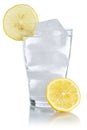 Water lemonade softdrink drink in a glass isolated on white Royalty Free Stock Photo