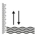 Water level control. Waves scale indicator. Abstract flow diagram. Vector technology element. Royalty Free Stock Photo