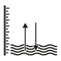 Water level indicator. Scale rule icon. Abstract depth gauge. Vector minimal illustration. Royalty Free Stock Photo