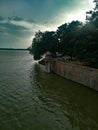water level indicator at vijayawada in river Godavari Royalty Free Stock Photo