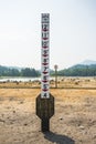 Water level pole appear  when rainless Royalty Free Stock Photo