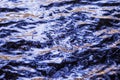 Water level, water in motion. Reflected structure of the surroundings is distorted by the movement of water. Abstract blue backgro Royalty Free Stock Photo