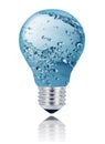 water light bulb on white background