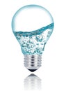 water light bulb on white background