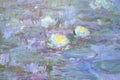 Water-Lilies close-up brushstrokes by Claude Monet Royalty Free Stock Photo