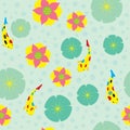 Water Lily Fish Pattern