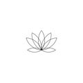 Water lily flower icon. Lotus line symbol Simple illustration of water lily flower vector icon for web. silhouette Royalty Free Stock Photo