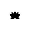 Water lily flower icon. Simple illustration of water lily flower vector icon for web. silhouette Royalty Free Stock Photo