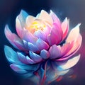 Water lily flower. Vector illustration. Beautiful lotus on a dark background. AI generated Royalty Free Stock Photo