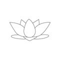 The water lily line icon. Vector illustration in a simple style on a white background. Drawing coloring book Royalty Free Stock Photo
