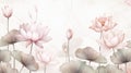 Water lily and lotus flower background in soft color tone. Royalty Free Stock Photo