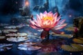 Water lily magical flower. Generate Ai