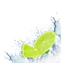 Lime splash water Royalty Free Stock Photo