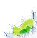 Lime splash water Royalty Free Stock Photo