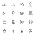 Water line icons set Royalty Free Stock Photo