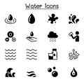 Water, liquid, aqua icon set vector illustration graphic design