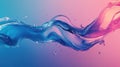 Water liquid wave splashing with blue pink gradient Royalty Free Stock Photo