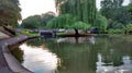 Water lock on canal in Bath, UK