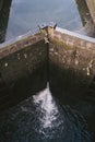 Water locks in Marina, River Brent, Greater London, England, United Kingdom