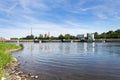 Water locks sailing chamber, sluice on weir in Troja, Prague