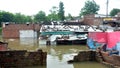 Water logging in slums in Bhopal, India Royalty Free Stock Photo