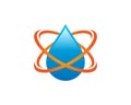 Water double orbit logo template