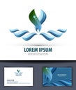Water. Logo, icon, emblem, template, business card Royalty Free Stock Photo