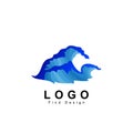 Water logo, wave logo design and template Royalty Free Stock Photo