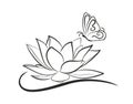 Water lotus with a butterfly.