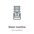 Water machine outline vector icon. Thin line black water machine icon, flat vector simple element illustration from editable gym Royalty Free Stock Photo