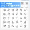 Water management linear icons set