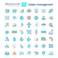 Water management RGB color icons set Royalty Free Stock Photo