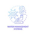 Water management system blue gradient concept icon