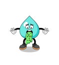 water mascot cartoon vomiting