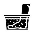 water massage glyph icon vector illustration