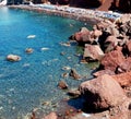 water and mediterranean coastline sea red beach in santorini g