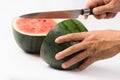 Water melon cut half