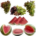 Water melons and Grapes.