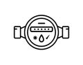 Water meter icon vector consuption water use. Gas meter valve flat line icon. Royalty Free Stock Photo