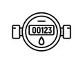 Water meter icon vector consuption water use. Gas meter valve flat line icon. Royalty Free Stock Photo