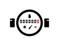 Water meter icon vector consuption water use. Gas meter valve flat line icon. Royalty Free Stock Photo