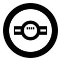 Water meter measuring sanitary equipment icon in circle round black color vector illustration image solid outline style Royalty Free Stock Photo