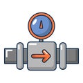 Water meter pipe icon, cartoon style Royalty Free Stock Photo