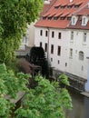 Water mill on the Chertovka river in Prague Royalty Free Stock Photo