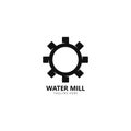 Water mill logo vector icon concept illustration