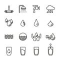 Water, Mineral water icons set with white background. Royalty Free Stock Photo